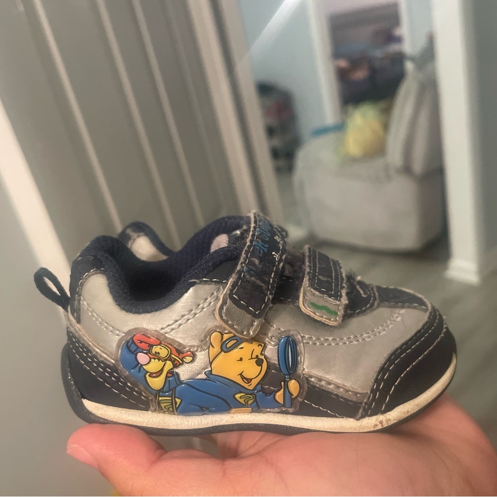 Kids Cartoon Character Shoes - Gray and Black